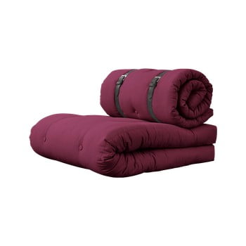 Fotoliu extensibil cu detalii din piele karup design buckle up light bordeaux