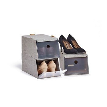 Set 3 cutii depozitare pentru pantofi domopak