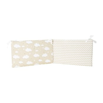 Protecție din bumbac pentru patul copiilor apolena carino, 40 x 210 cm, maro deschis