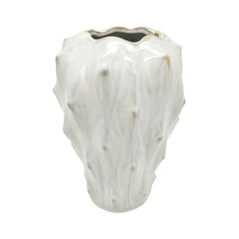 Vază din ceramică pt living flora, înălțime 23,5 cm, alb fildeș