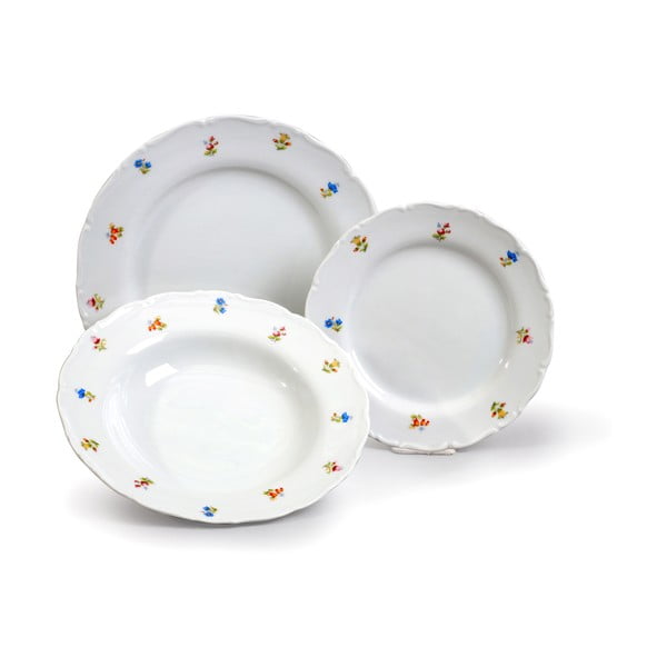 Sada 18 porcelánových talířů Thun Ophelia