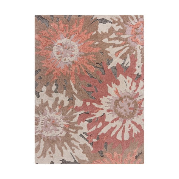 Hnědo-růžový koberec Flair Rugs Soft Floral, 160 x 230 cm