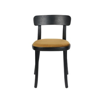Set 2 scaune cu șezut maro-galben dutchbone brandon, negru