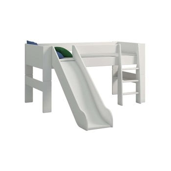 Pat supraetajat pentru copii ,cu sertar steens for kids, înălțime 113 cm, alb