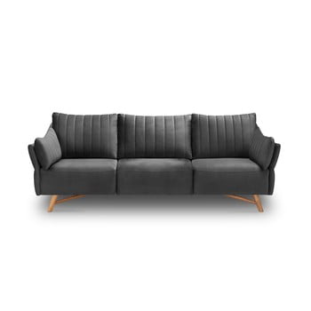 Canapea cu tapițerie de catifea interieur 86 elysée, 232 cm, gri închis