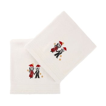 Set 2 prosoape din bumbac cift white, 70 x 140 cm, alb