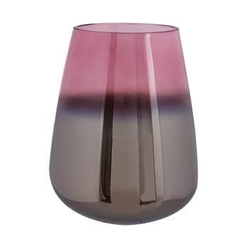 Vază din sticlă pt living oiled, înălțime 23 cm, roz