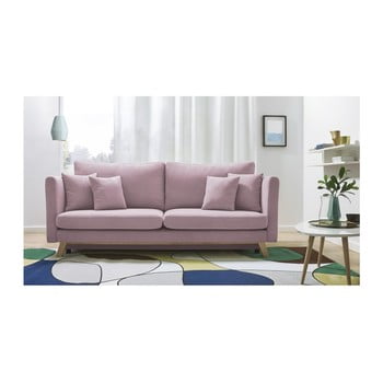 Canapea extensibilă cu 3 locuri Bobochic Paris Triplo, roz title=Canapea extensibilă cu 3 locuri Bobochic Paris Triplo, roz