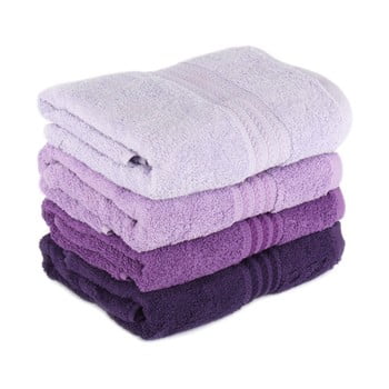 Set 4 prosoape baie rainbow violet, 70 x 140 cm, violet