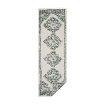 Covor reversibil bougari cofete, 80 x 350 cm, verde-crem