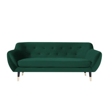 Canapea cu 3 locuri mazzini sofas amelie cu picioare negre, verde