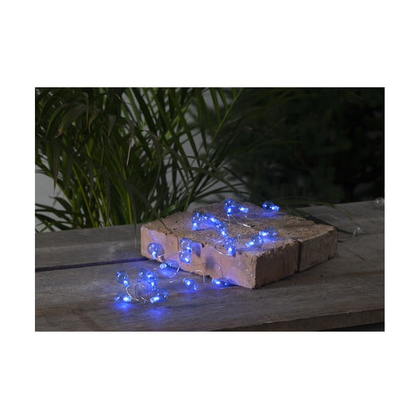 Modrý venkovní světelný LED řetěz s motivem žárovek Star Trading Bulb, délka 1,6 m