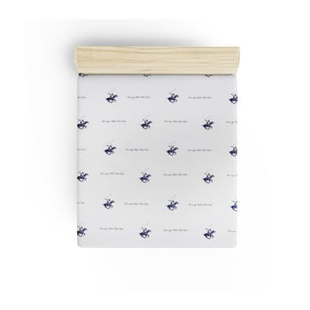 Cearșaf fără elastic beverly hills polo club clancy, 240 x 260 cm, detalii albastre