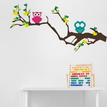 Autocolant decorativ pentru perete owl tree