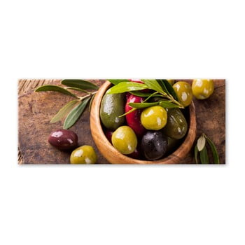 Tablou styler glasspik kitchen olives i, 30 x 80 cm