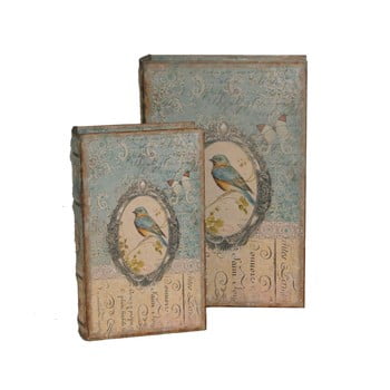 Set 2 cutii antic line bird book
