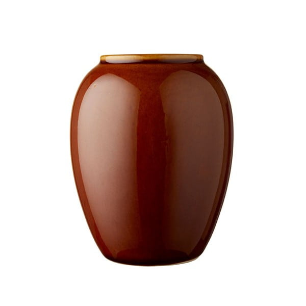Tmavě oranžová kameninová váza Bitz, výška 12,5 cm