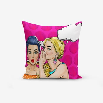 Față de pernă cu amestec din bumbac minimalist cushion covers pink pop art, 45 x 45 cm