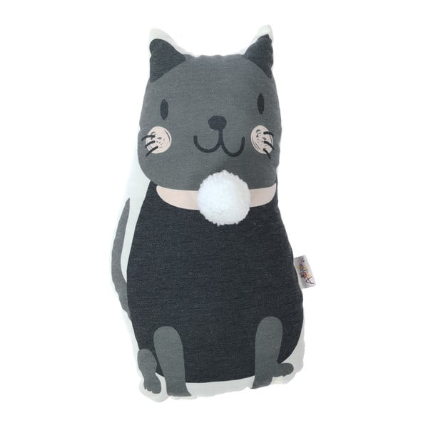 Dětský polštářek s příměsí bavlny Apolena Pillow Toy Black Cat, 17 x 34 cm