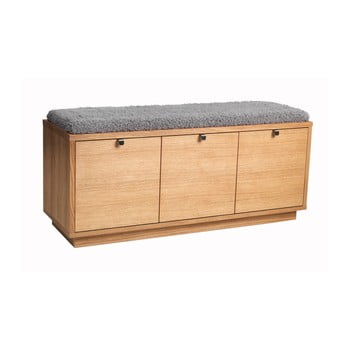 Bancă cu spațiu pentru depozitare și șezut gri rowico confetti, lățime 106 cm, culoare naturală