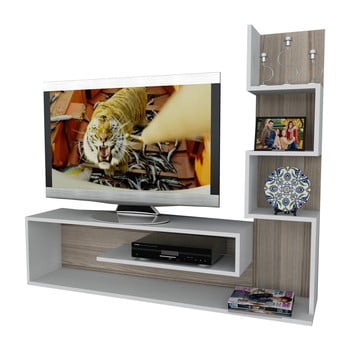 Comodă tv și bibliotecă metehan, alb