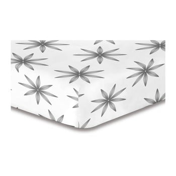Cearşaf cu elastic decoking lucky, 220 x 240 cm, alb - gri