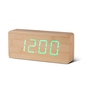 Ceas deșteptător cu LED Gingko Slab Click Clock, maro - verde title=Ceas deșteptător cu LED Gingko Slab Click Clock, maro - verde