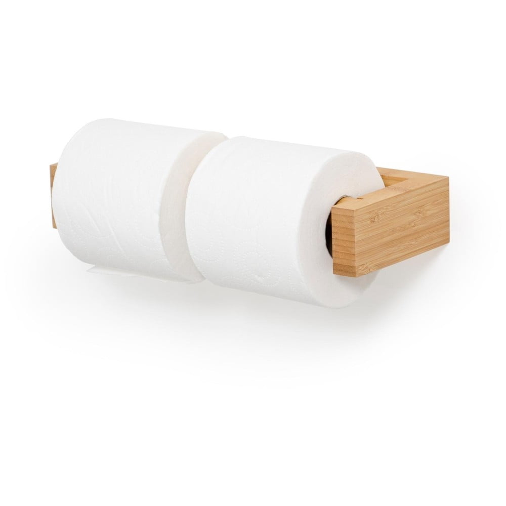 Nástěnný dvojitý držák na toaletní papír z bambusu Wireworks