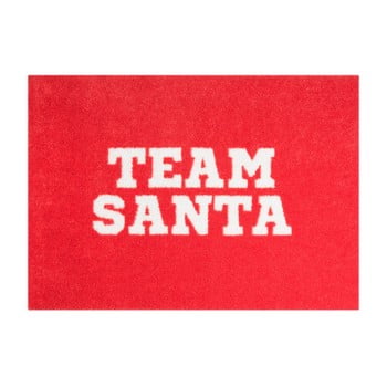 Covor ușă Hanse Home StateMat Team Santa, 50 x 75 cm, roșu