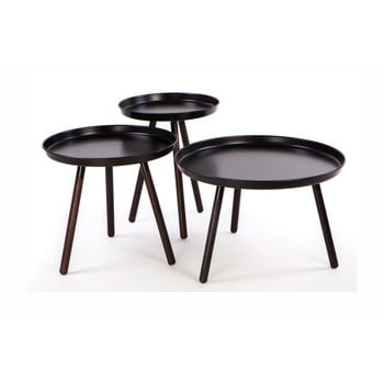 Set 3 măsuțe de cafea nørdifra sticks, negru