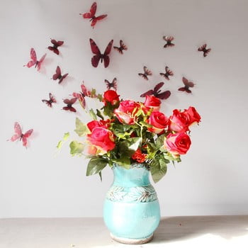 Set 18 autocolante 3d ambiance butterflies chic, roșu