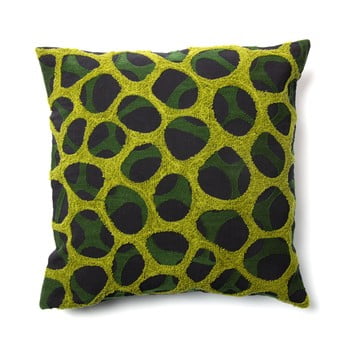 Față de pernă la forma adila, 45 x 45 cm, negru - verde
