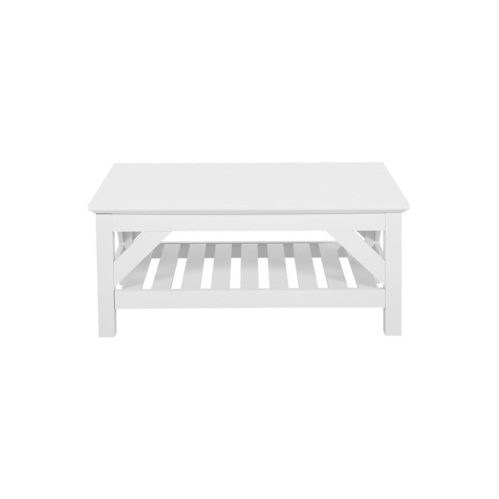 Bílý konferenční stolek s bílou deskou Monobeli Klause, 60 x 101 cm