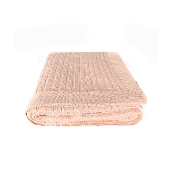Růžová bavlněná deka Homemania Decor Colma, 130 x 170 cm
