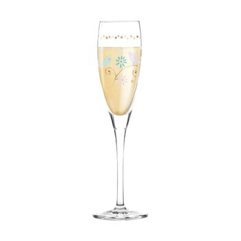 Pahar din sticlă cristalină pentru șampanie ritzenhoff flora waycott, 140 ml