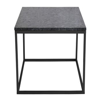 Măsuță auxiliară rge accent, blat din granit, 50 cm, negru