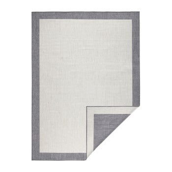 Covor reversibil adecvat interior/exterior bougari panama, 120 x 170 cm, gri-crem