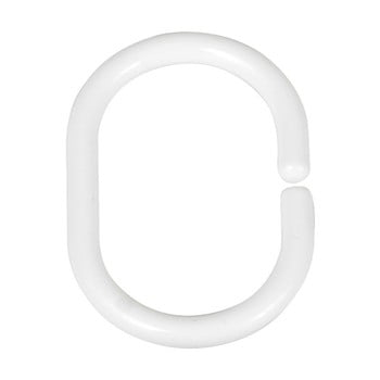 Set 12 inele pentru tijă perdea duș wenko shower hooks, alb