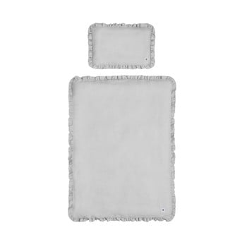 Lenjerie de pat din in pentru copii bellamy stone gray, 140 x 200 cm, gri