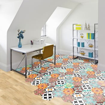 Set 10 autocolante de podea ambiance hexagons penelope, 40 x 90 cm