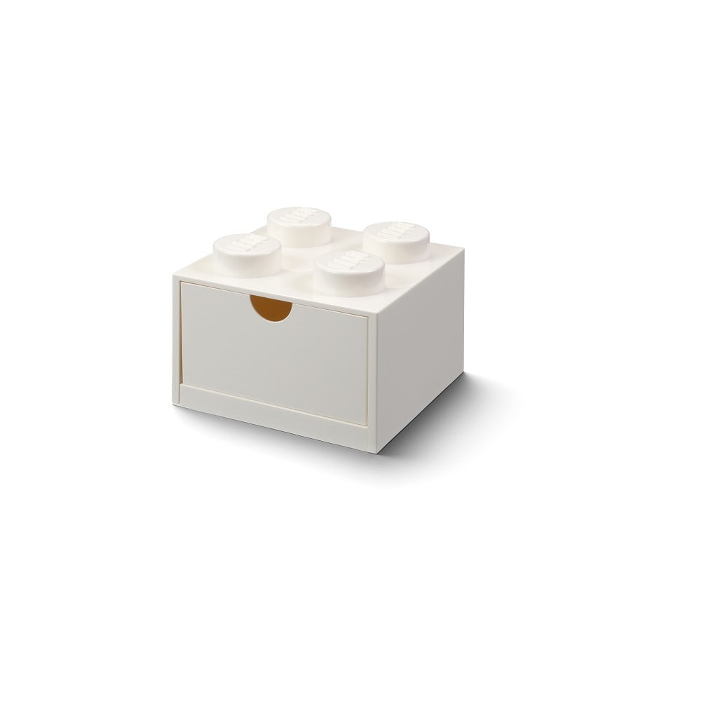 Bílý stolní box se zásuvkou LEGO® Brick, 15,8 x 11,3 cm