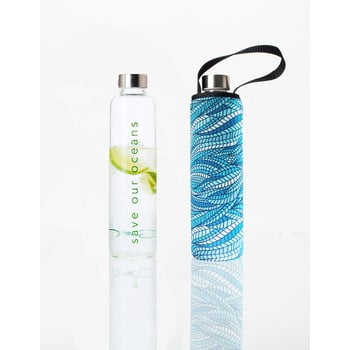 Sticlă de voiaj din sticlă borosilicată cu husă BBBYO Sealeaf, 750 ml