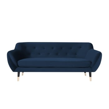 Canapea cu 3 locuri Mazzini Sofas AMELIE cu picioare negre, albastru închis title=Canapea cu 3 locuri Mazzini Sofas AMELIE cu picioare negre, albastru închis