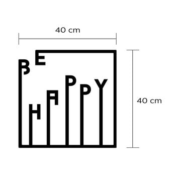 Decorațiune din metal pentru perete be happy