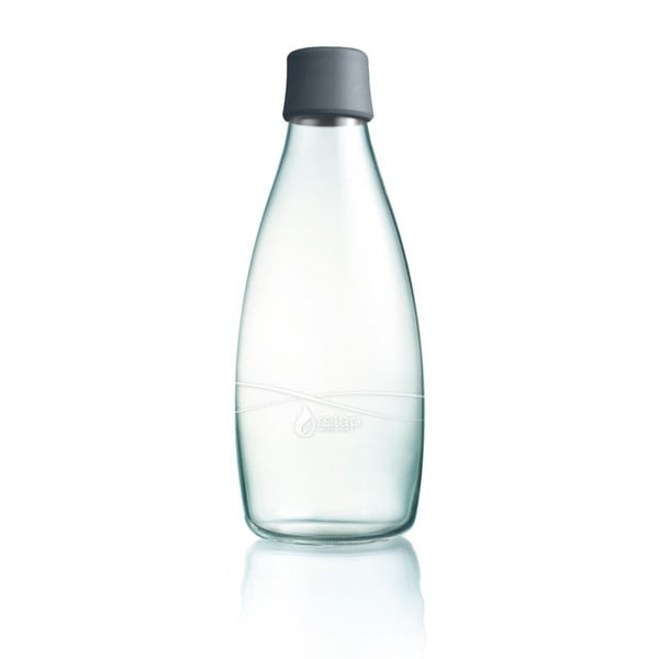 Šedá skleněná lahev ReTap s doživotní zárukou, 800 ml