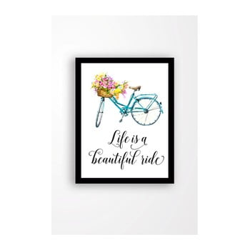Tablou pe pânză în ramă neagră tablo center bicycle, 29 x 24 cm