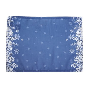 Set 2 suporturi farfurie cu model de crăciun apolena honey snowflakes, 33 x 45 cm, albastru