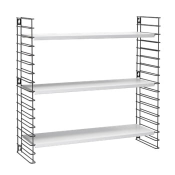 Etajeră cu 3 rafturi metaltex libro, alb-negru