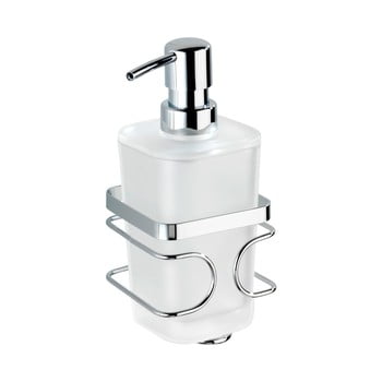 Dozator săpun cu suport de perete din oțel inoxidabil wenko premium, alb