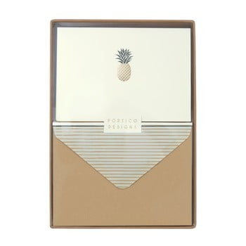 Set 10 felicitări cu plic portico designs pineapple